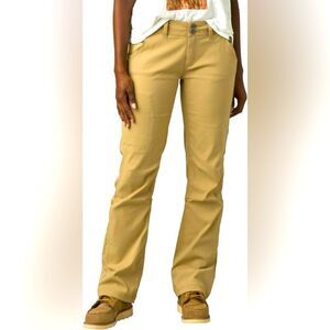 Prana Halle Straight Leg Lightweight Nylon Pants in Neutral Tan Size 6 NWT
